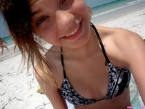 Cute blonde teen dances