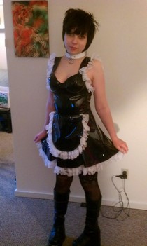 Cute emo girl shows you